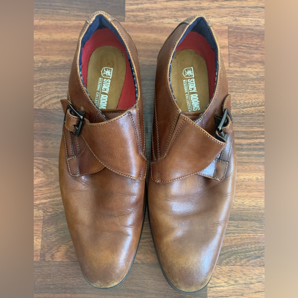 Stacy Adams Karcher Monk Strap Cognac Size 8 M - image 2